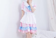 物恋传媒 No.2802 菜菜-平底鞋、白棉袜、裸足、女仆装-美图岛